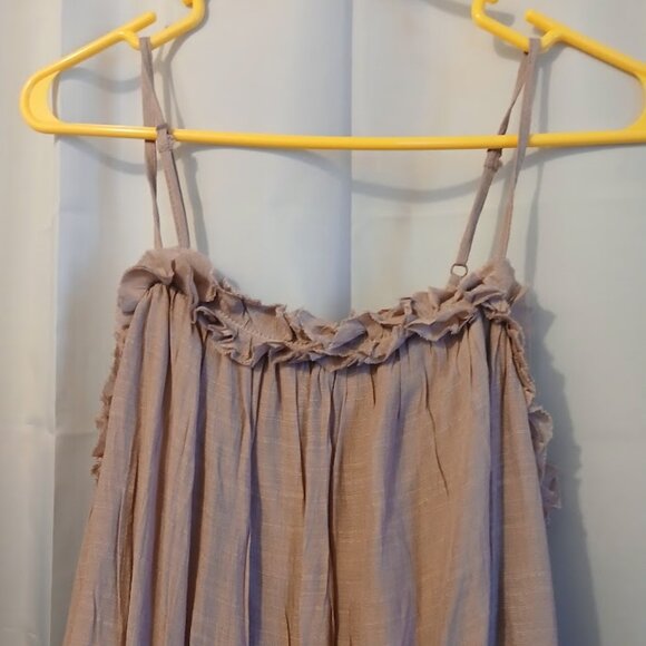 Nwt LISTICLE Gauzey Maxi Dress Large Mauve Pink Flowing Maternity Shoot POCKETS! - Picture 3 of 11